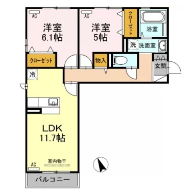 D-room ノトス 305の間取り図