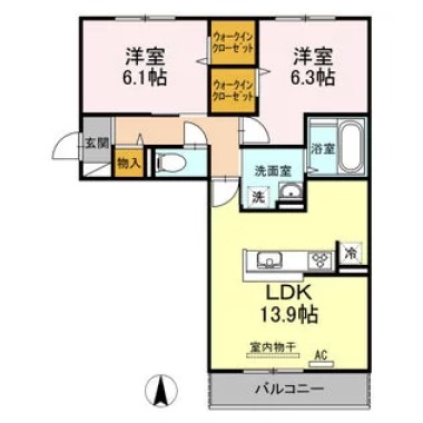 ヴェルドミールII 203の間取り図