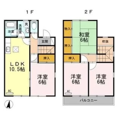 ガーデンタウン松島 A-2棟 A21の間取り図