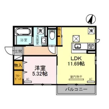 エレガンテ ブリッサ 武中 105の間取り図