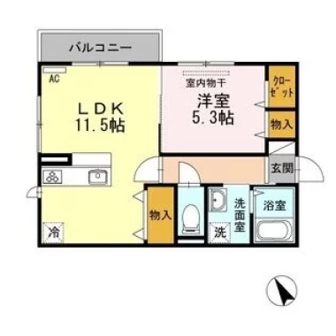 WIT CUBE B棟 205の間取り図