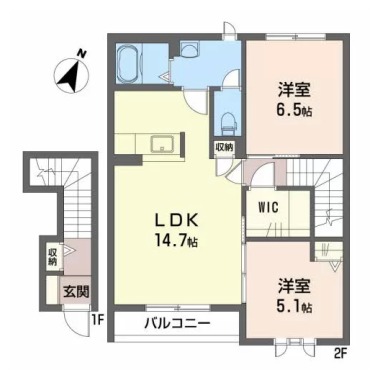 シャーメゾンジッカ B棟 201の間取り図