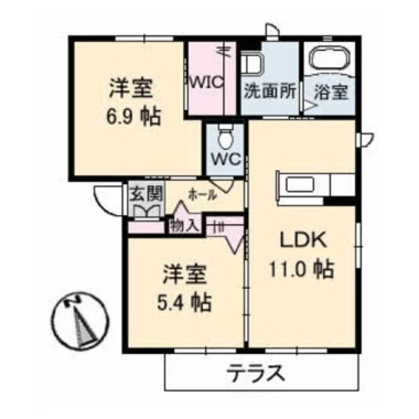 シャーメゾンForest 102の間取り図