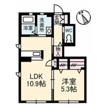 シャーメゾン浦川 102の間取り図