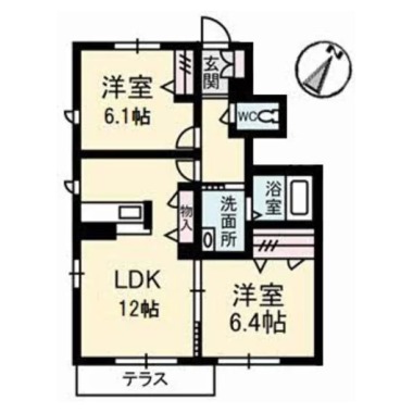 シャーメゾン阿南 101の間取り図