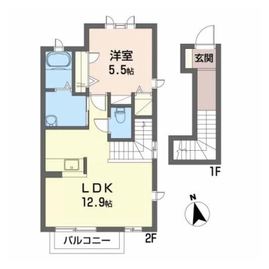 シャーメゾン鴨島 C棟 207の間取り図