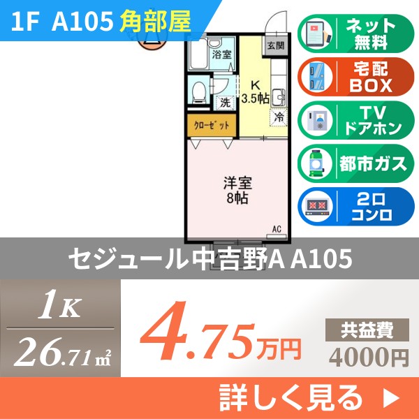 セジュール中吉野A a105