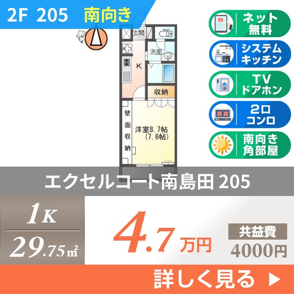 エクセルコート南島田 205