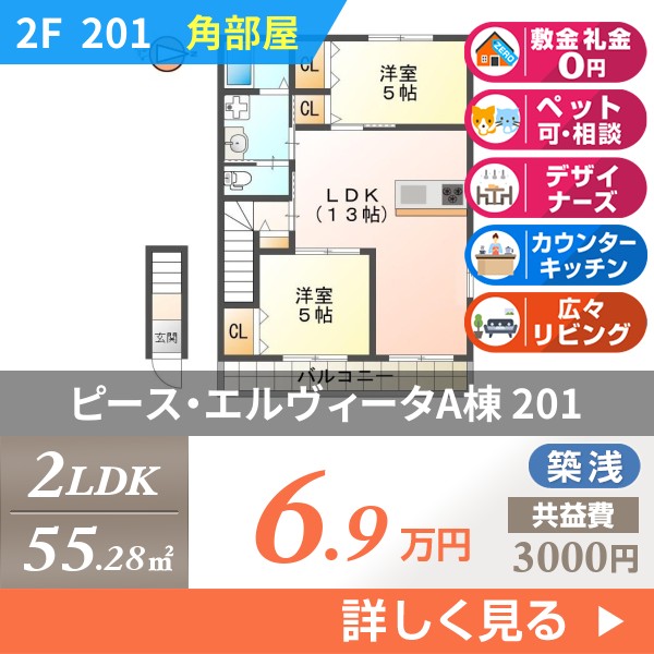 ピース・エルヴィータA棟 201