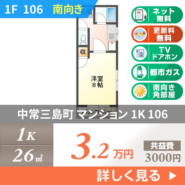 中常三島町 3階建マンション 1992年築 106