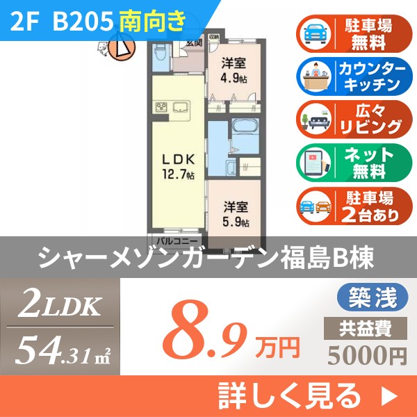 シャーメゾンガーデン福島B棟 b205