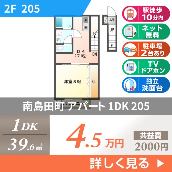 南島田町 2階建アパート 2008年築 205