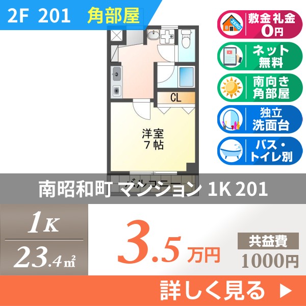 南昭和町 3階建マンション 2005年築 201