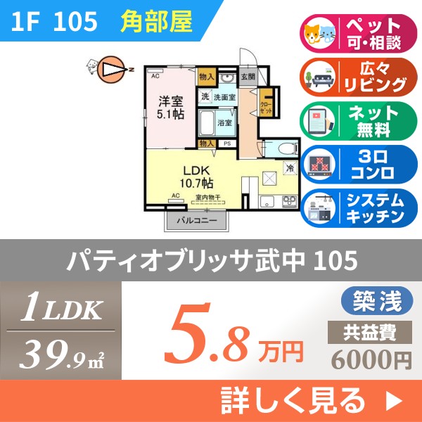 パティオブリッサ武中 105