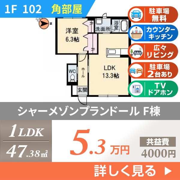 シャーメゾンプランドール F棟 102