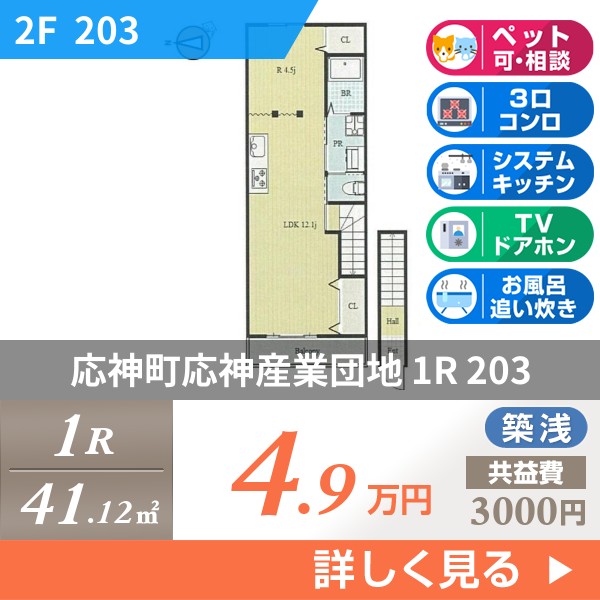 応神町応神産業団地 2階建アパート 2016年築 203