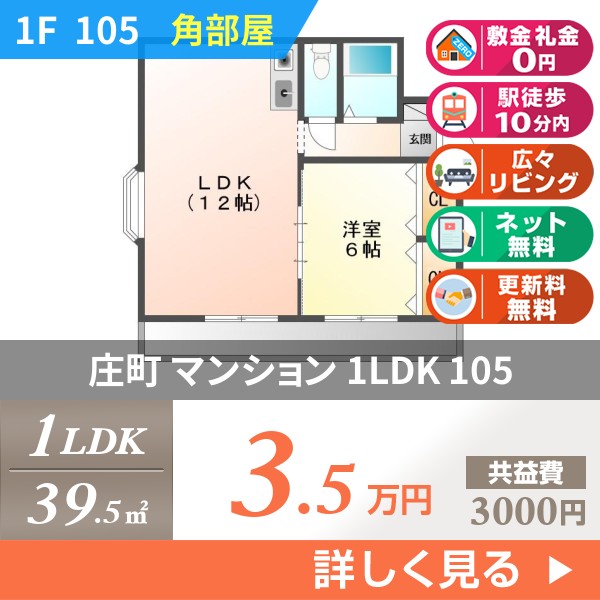 庄町 3階建マンション 1990年築 105