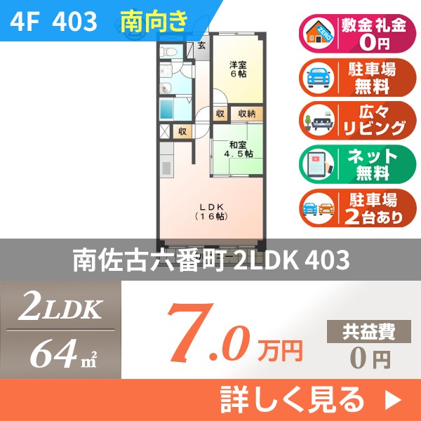 南佐古六番町 5階建マンション 1996年築 403