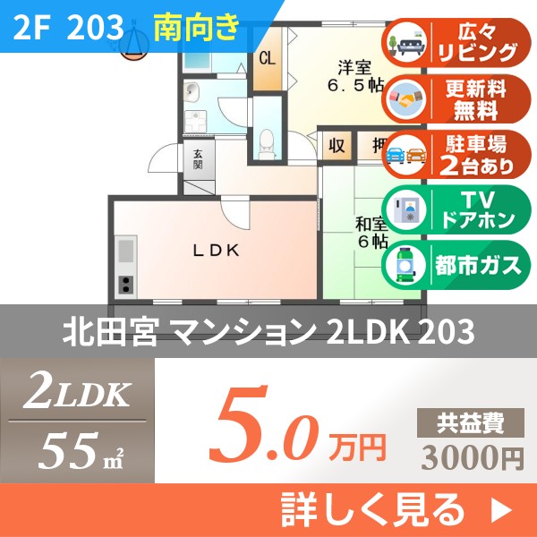 北田宮 3階建マンション 1996年築 203