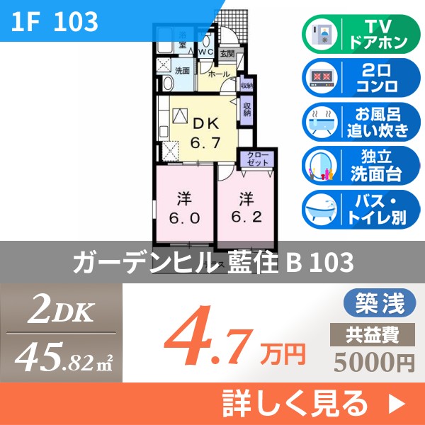 ガーデンヒル 藍住 B 103