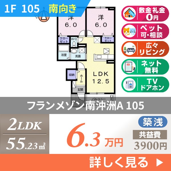 フランメゾン南沖洲A 105