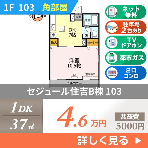 セジュール住吉B棟 103