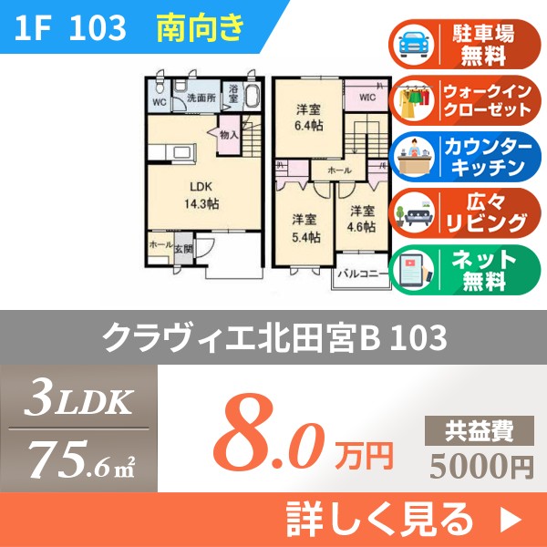 クラヴィエ北田宮B 103