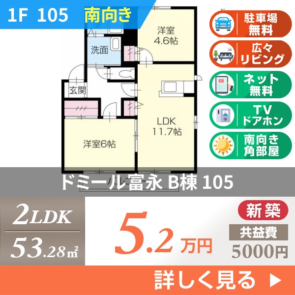 ドミール富永 B棟 105