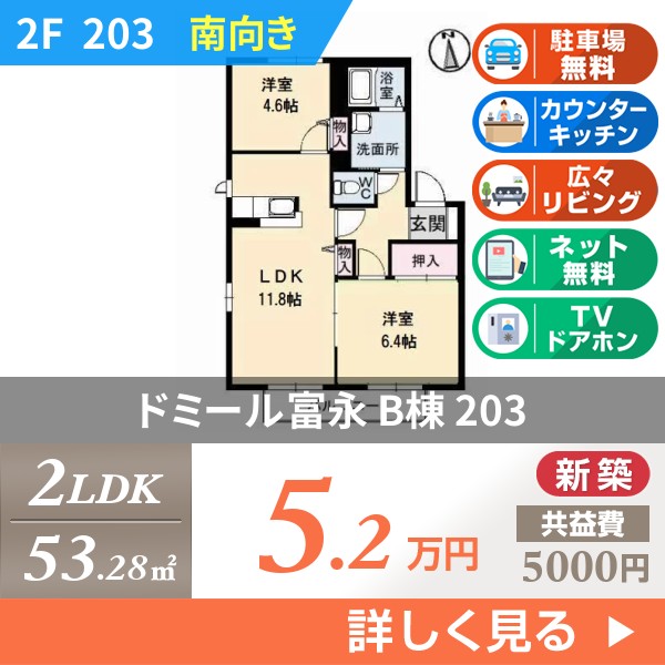 ドミール富永 B棟 203