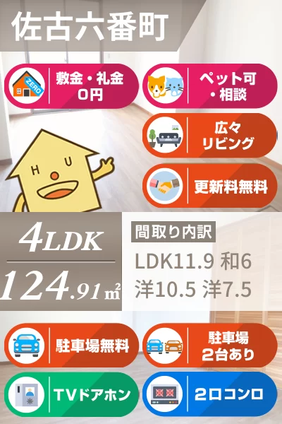 佐古六番町 マンション 4LDK 301のお部屋の特徴