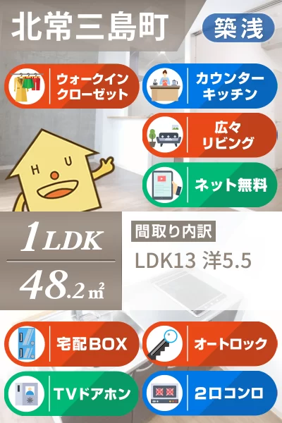 北常三島町 マンション 1LDK 501のお部屋の特徴