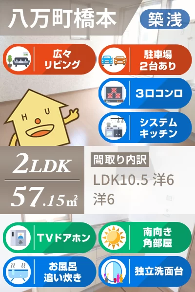 八万町 アパート 2LDK Dのお部屋の特徴