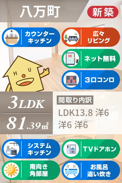 八万町 アパート 3LDK 201のお部屋の特徴